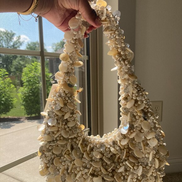 Viral TJMaxx Pearl Shell Beaded Boho Shoulder Bag - Picture 3 of 3